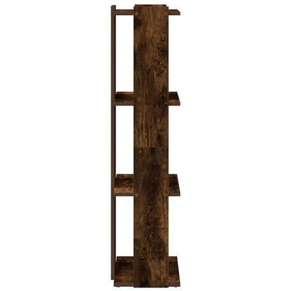 Bookcase 3-Tier Smoked Oak 60x30x120 cm Engineered Wood