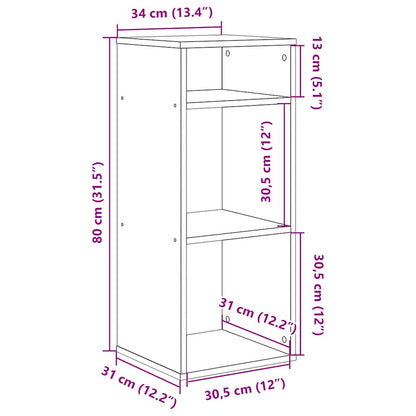 Book Cabinet Sonoma Oak 34x31x80 cm Engineered Wood