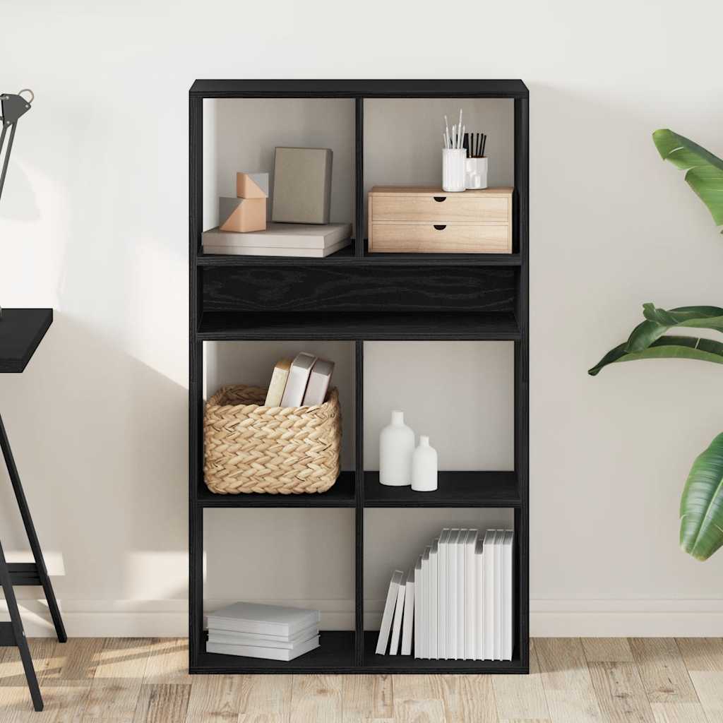 Book Cabinet Black 66x31x112 cm Engineered Wood