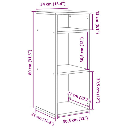 Book Cabinet Grey Sonoma 34x31x80 cm Engineered Wood