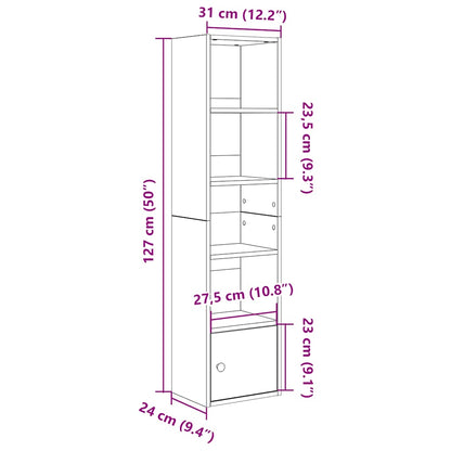 Bookcase Old Wood 31x24x127 cm Engineered Wood