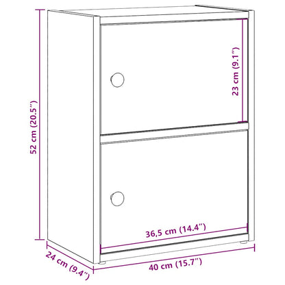 Bookcase Black Oak 40x24x52 cm Engineered Wood