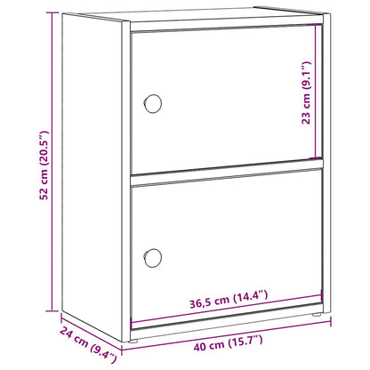 Bookcase Artisan Oak 40x24x52 cm Engineered Wood