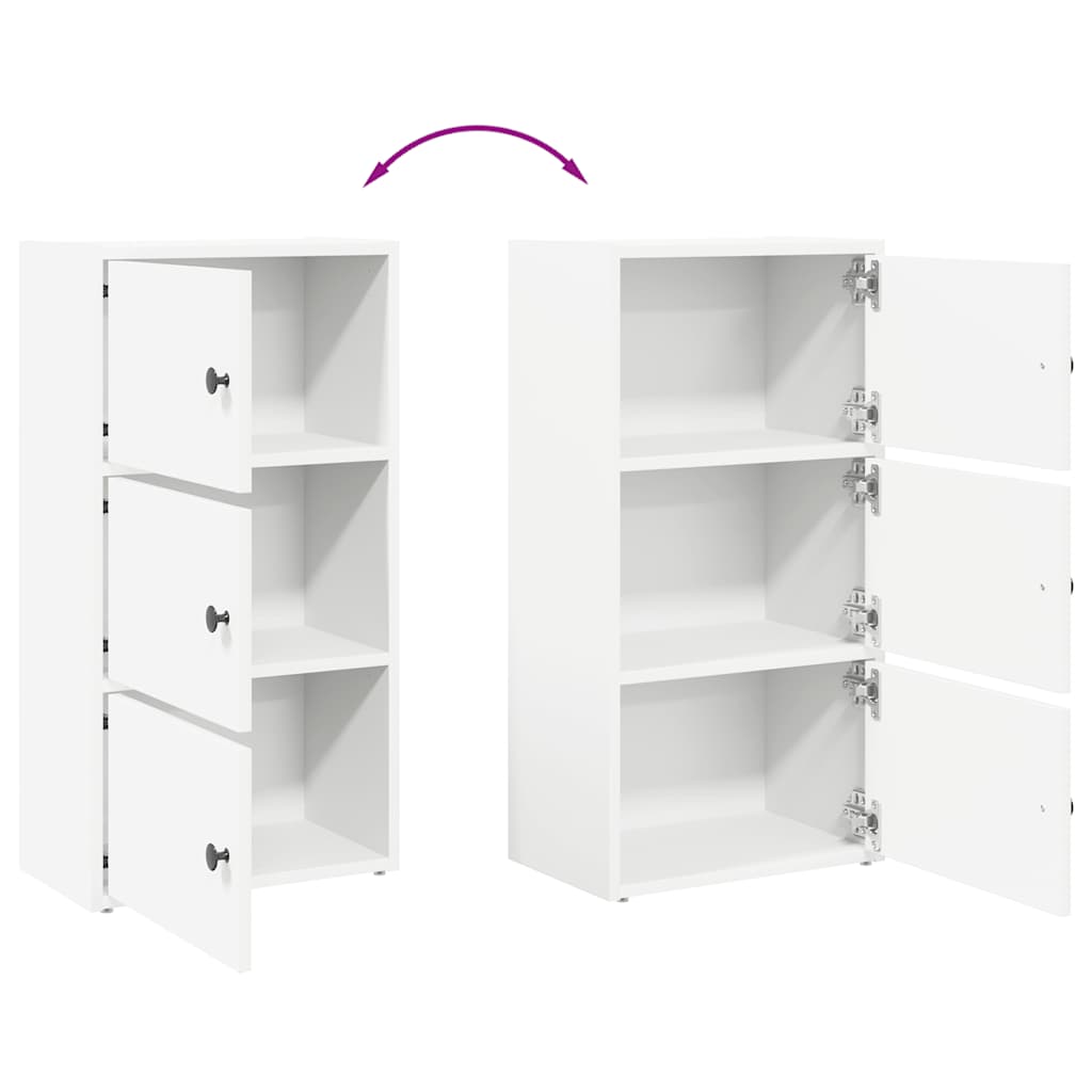 Bookcase White 40x24x77 cm Engineered Wood
