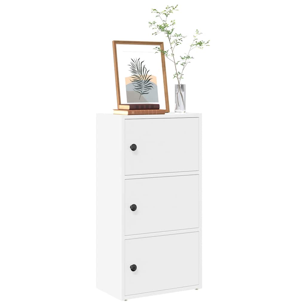 Bookcase White 40x24x77 cm Engineered Wood