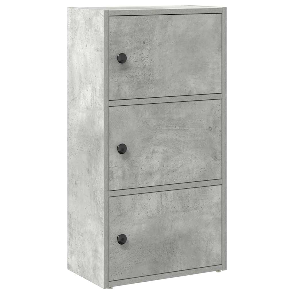 Bookcase Concrete Grey 40x24x77 cm Engineered Wood