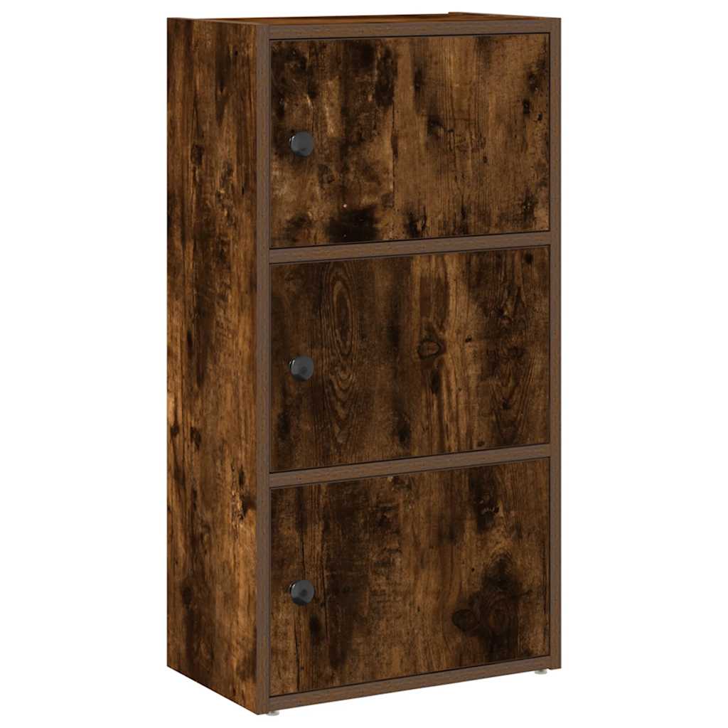 Bookcase Smoked Oak 40x24x77 cm Engineered Wood