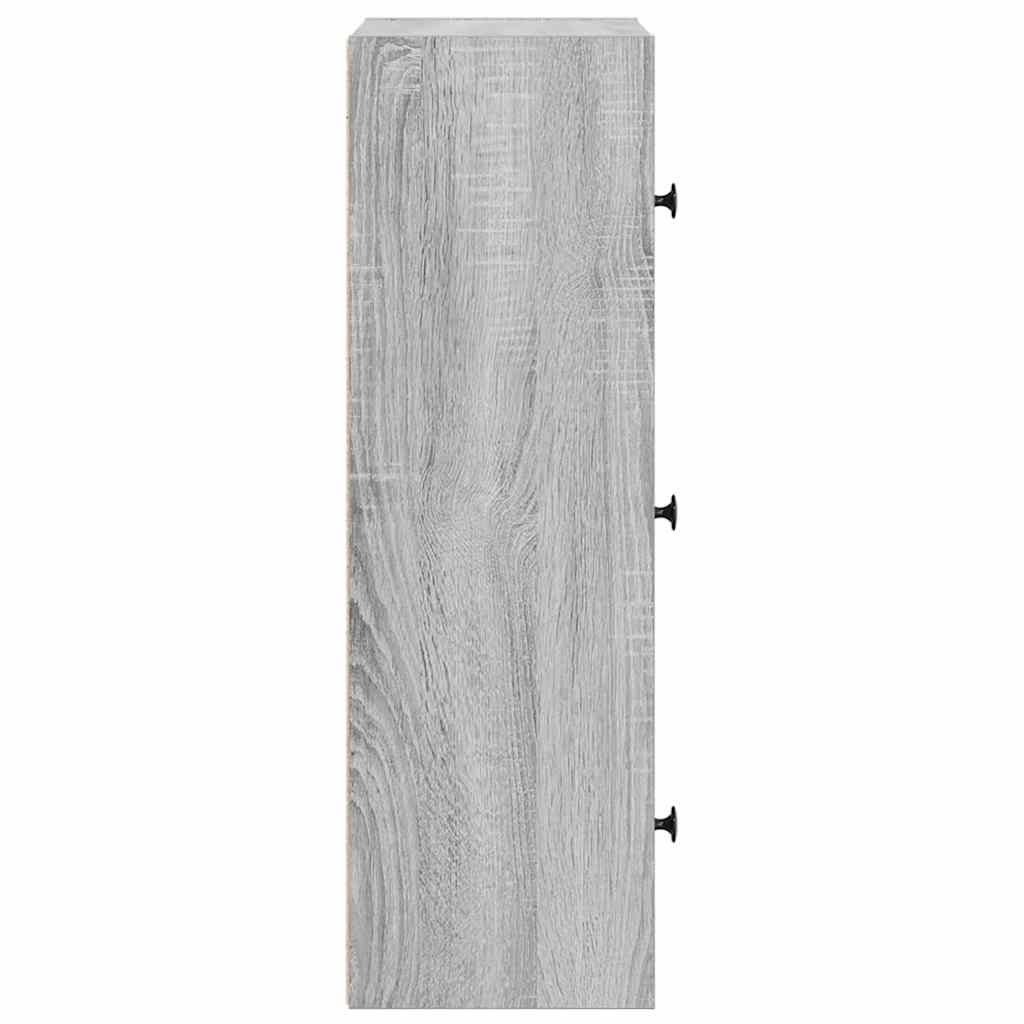 Bookcase Grey Sonoma 40x24x77 cm Engineered Wood