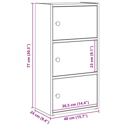 Bookcase Artisan Oak 40x24x77 cm Engineered Wood
