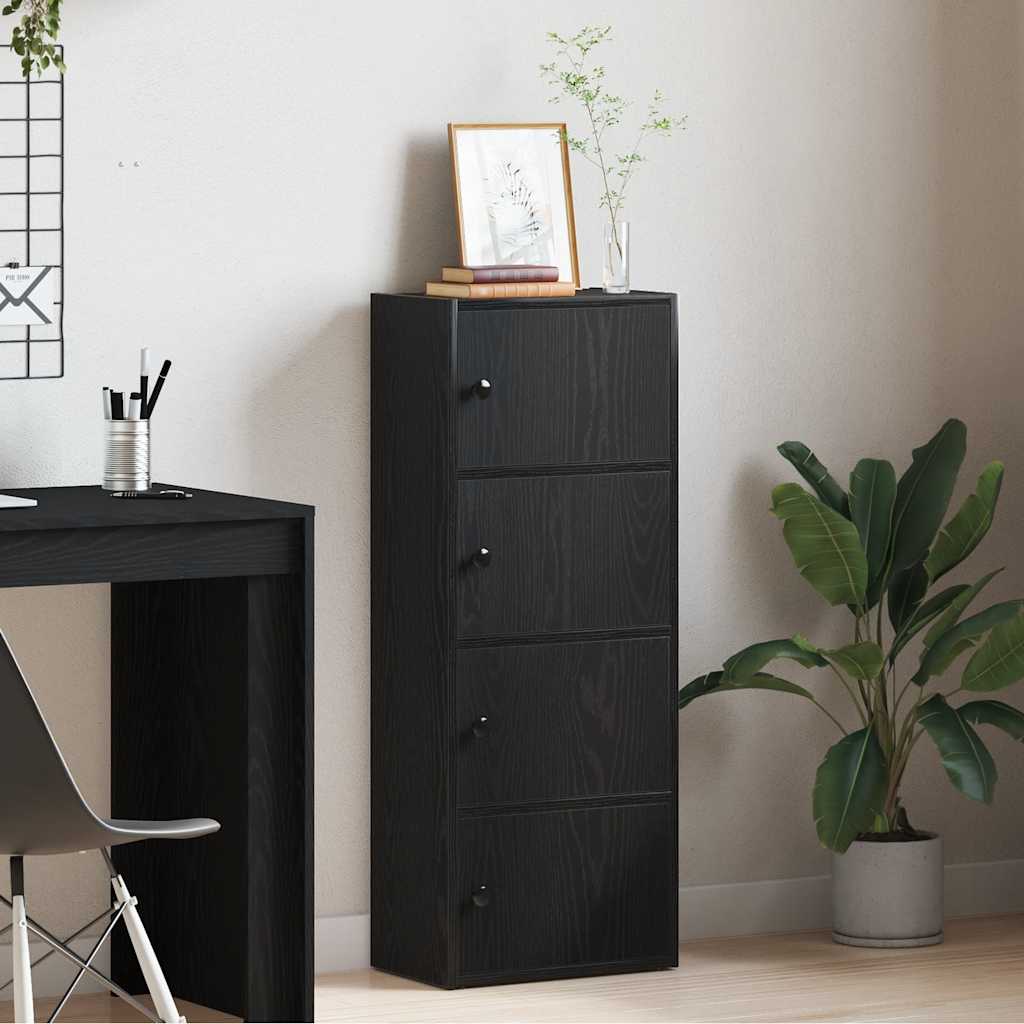 Bookcase Black Oak 40x24x102 cm Engineered Wood
