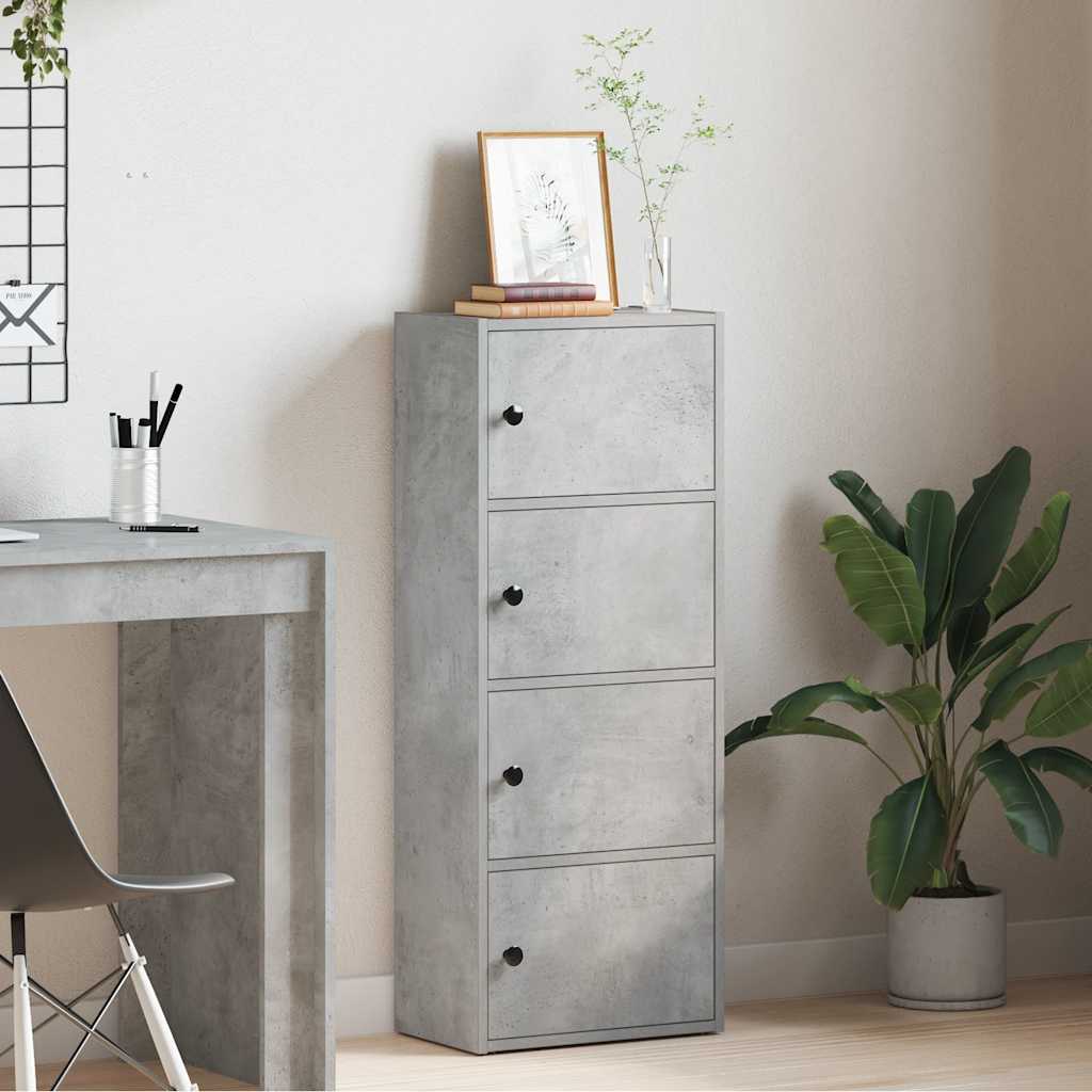 Bookcase Concrete Grey 40x24x102 cm Engineered Wood