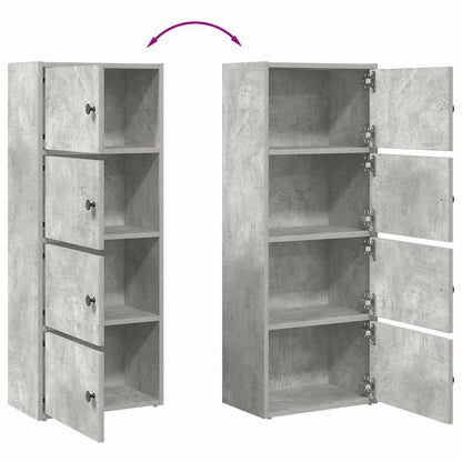 Bookcase Concrete Grey 40x24x102 cm Engineered Wood