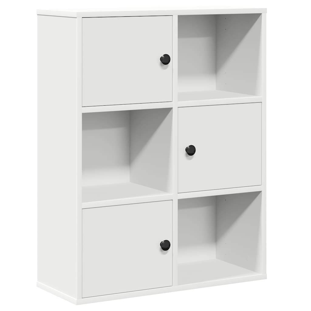 Bookcase White 60x24x76,5 cm Engineered Wood