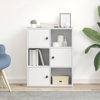 Bookcase White 60x24x76,5 cm Engineered Wood