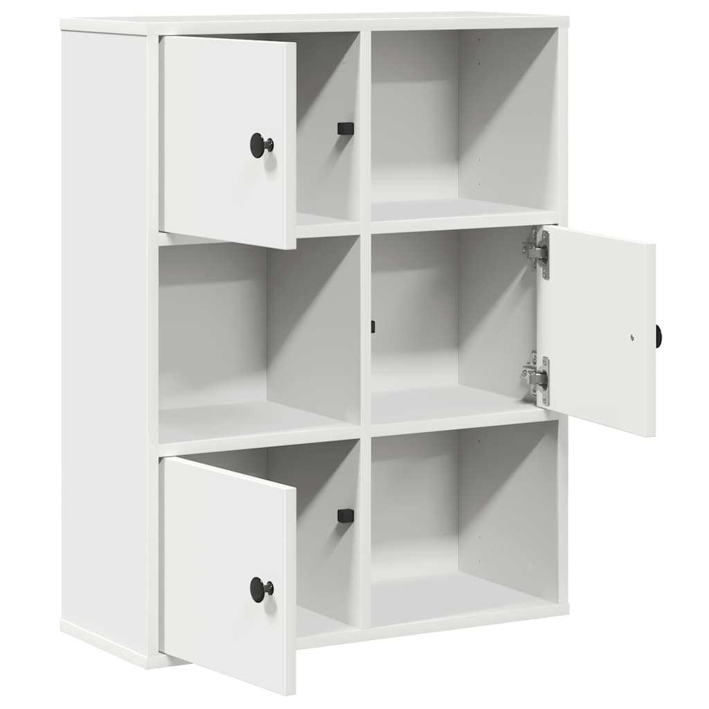 Bookcase White 60x24x76,5 cm Engineered Wood
