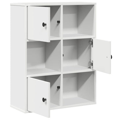 Bookcase White 60x24x76,5 cm Engineered Wood