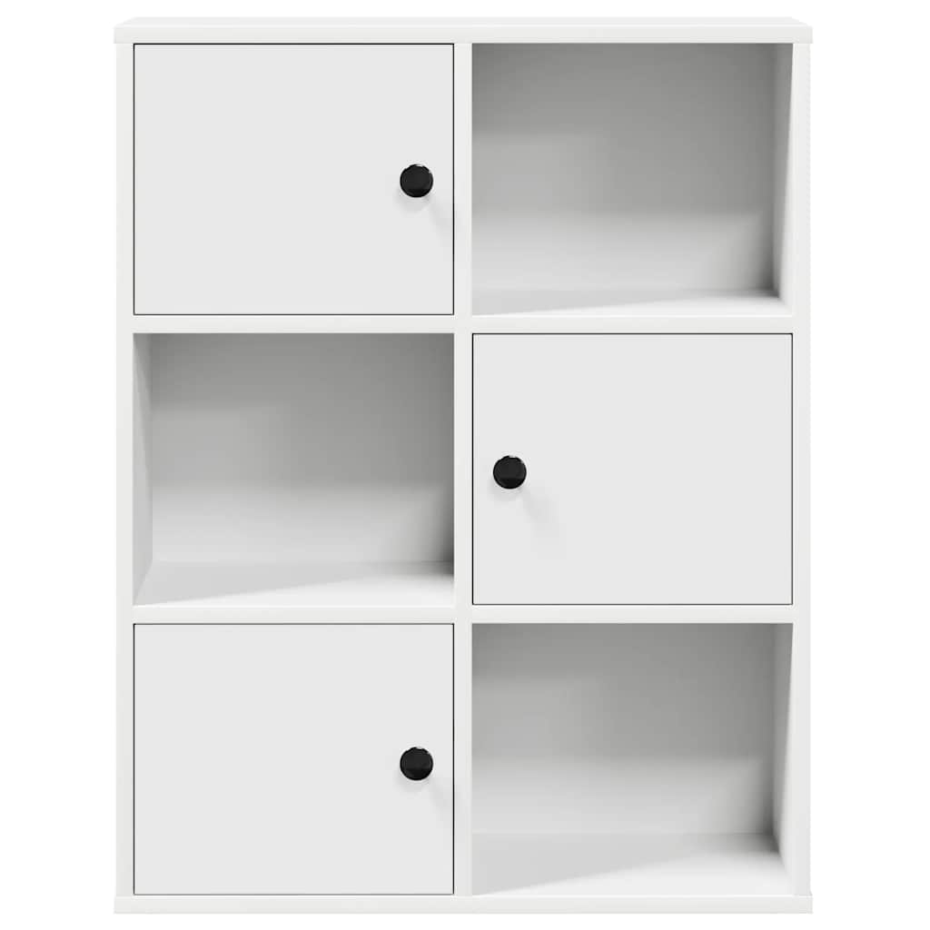 Bookcase White 60x24x76,5 cm Engineered Wood