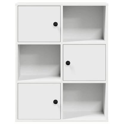 Bookcase White 60x24x76,5 cm Engineered Wood