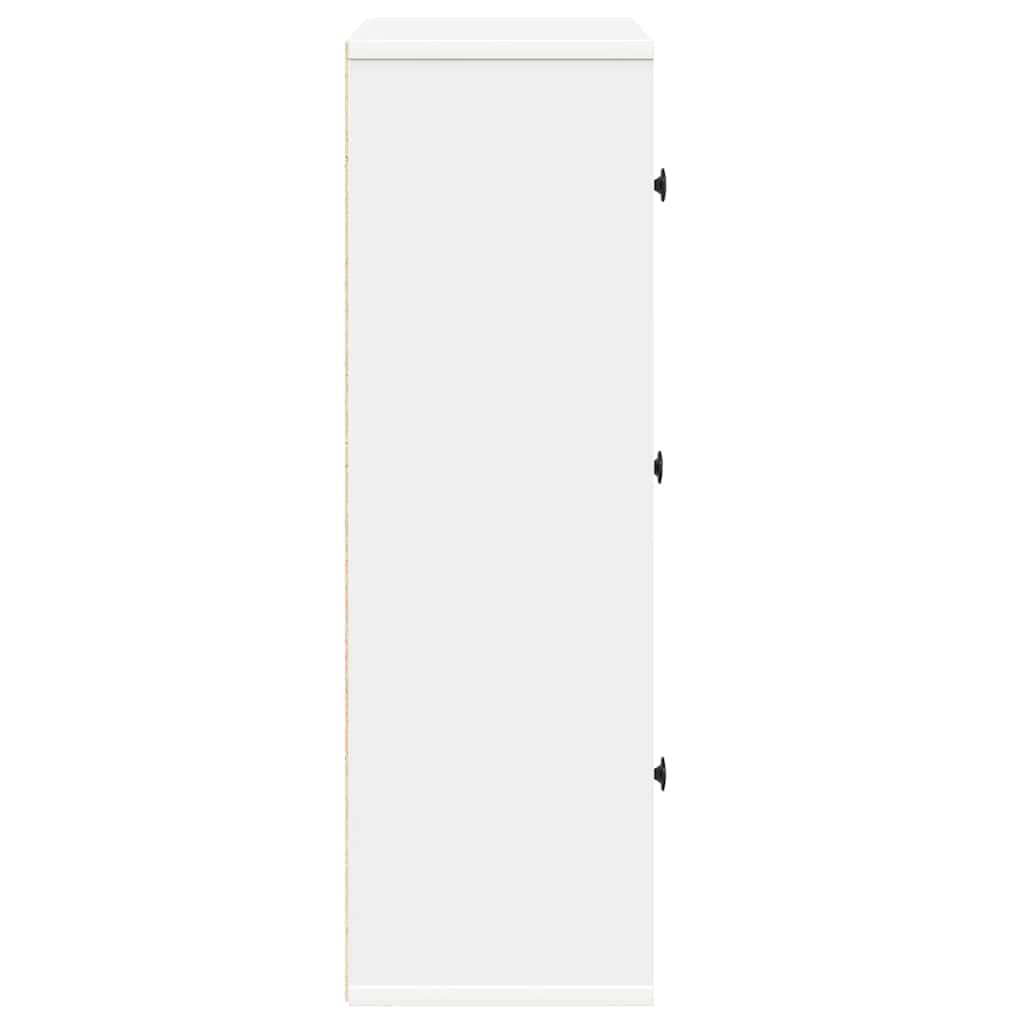 Bookcase White 60x24x76,5 cm Engineered Wood