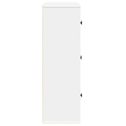 Bookcase White 60x24x76,5 cm Engineered Wood