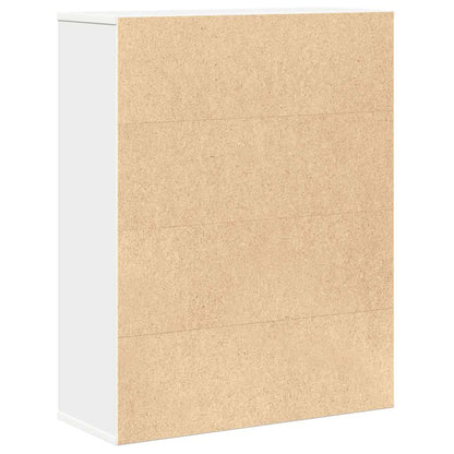 Bookcase White 60x24x76,5 cm Engineered Wood
