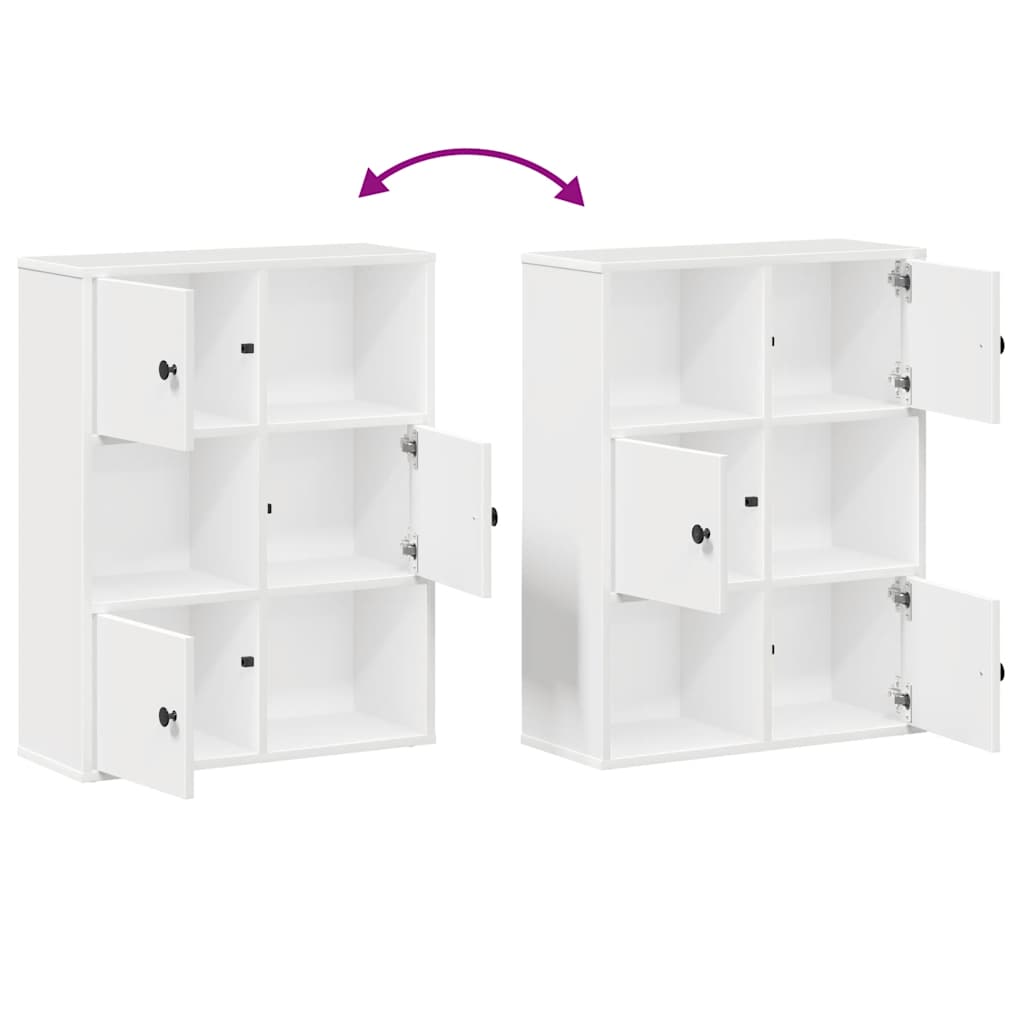 Bookcase White 60x24x76,5 cm Engineered Wood