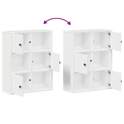 Bookcase White 60x24x76,5 cm Engineered Wood