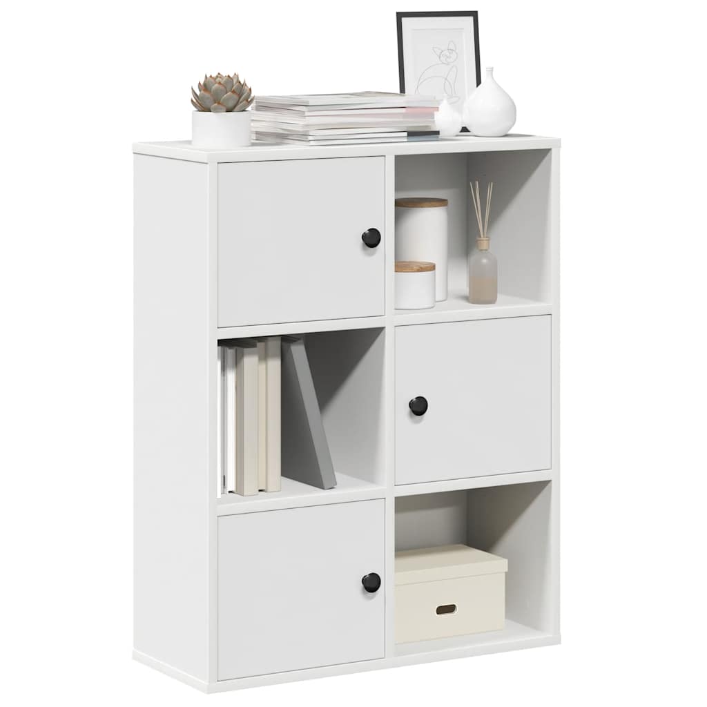 Bookcase White 60x24x76,5 cm Engineered Wood