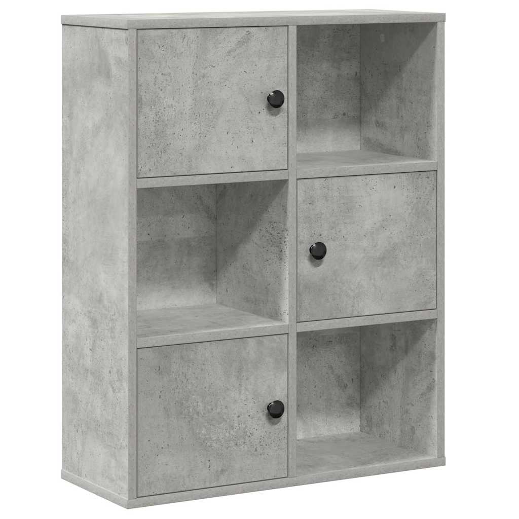 Bookcase Concrete Grey 60x24x76,5 cm Engineered Wood