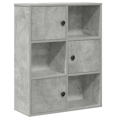 Bookcase Concrete Grey 60x24x76,5 cm Engineered Wood
