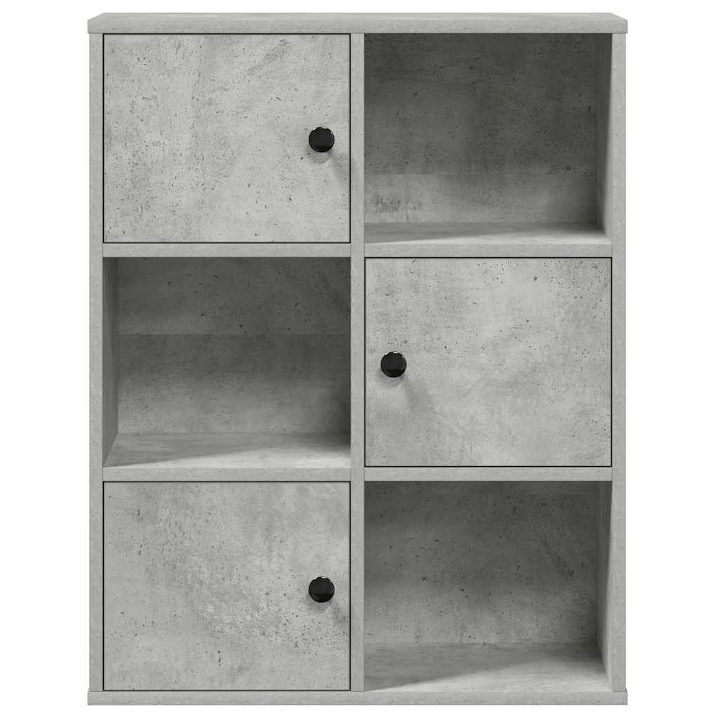 Bookcase Concrete Grey 60x24x76,5 cm Engineered Wood