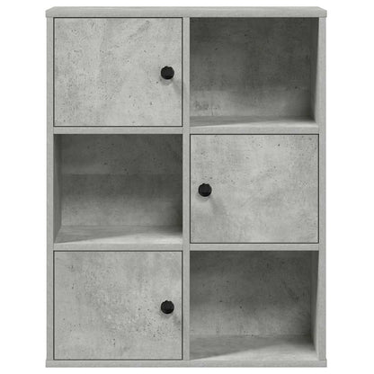 Bookcase Concrete Grey 60x24x76,5 cm Engineered Wood