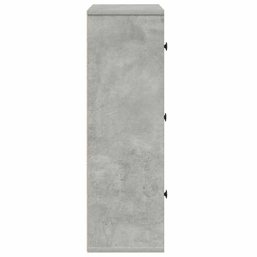 Bookcase Concrete Grey 60x24x76,5 cm Engineered Wood