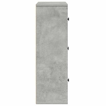 Bookcase Concrete Grey 60x24x76,5 cm Engineered Wood