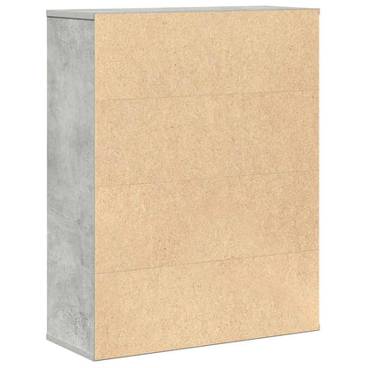 Bookcase Concrete Grey 60x24x76,5 cm Engineered Wood