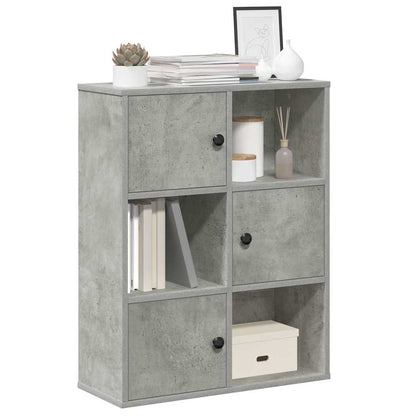 Bookcase Concrete Grey 60x24x76,5 cm Engineered Wood