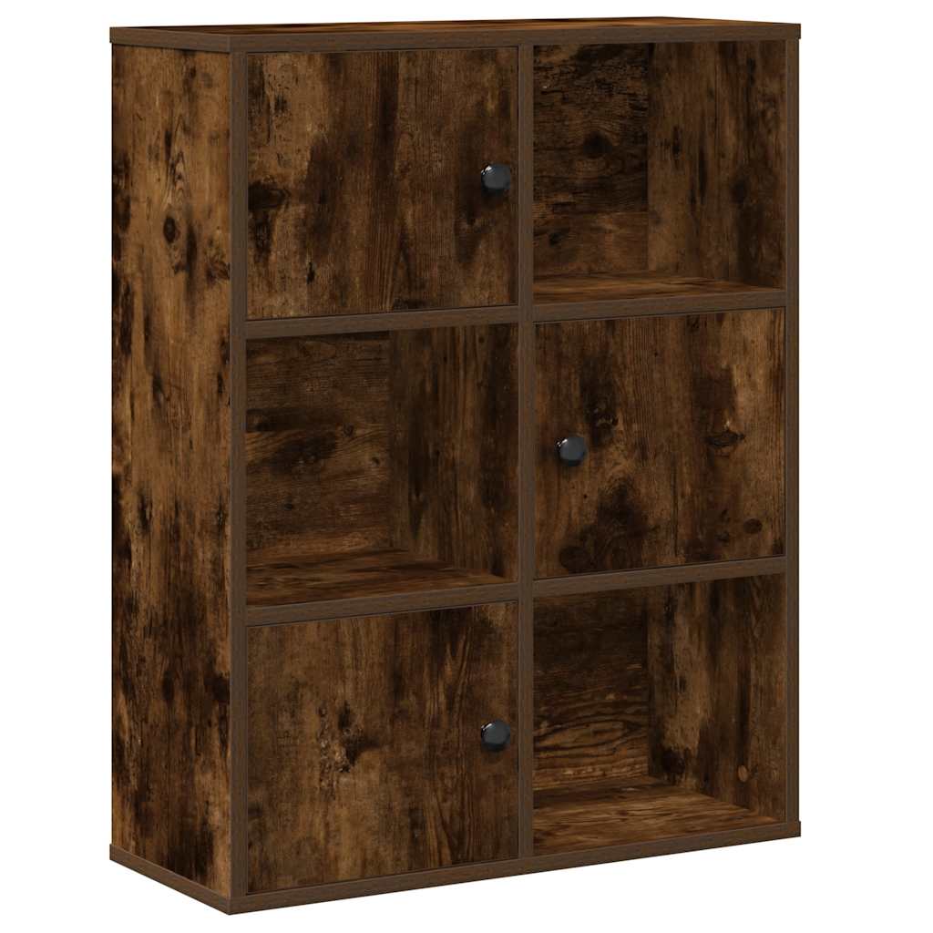 Bookcase Smoked Oak 60x24x76,5 cm Engineered Wood
