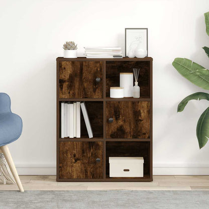 Bookcase Smoked Oak 60x24x76,5 cm Engineered Wood