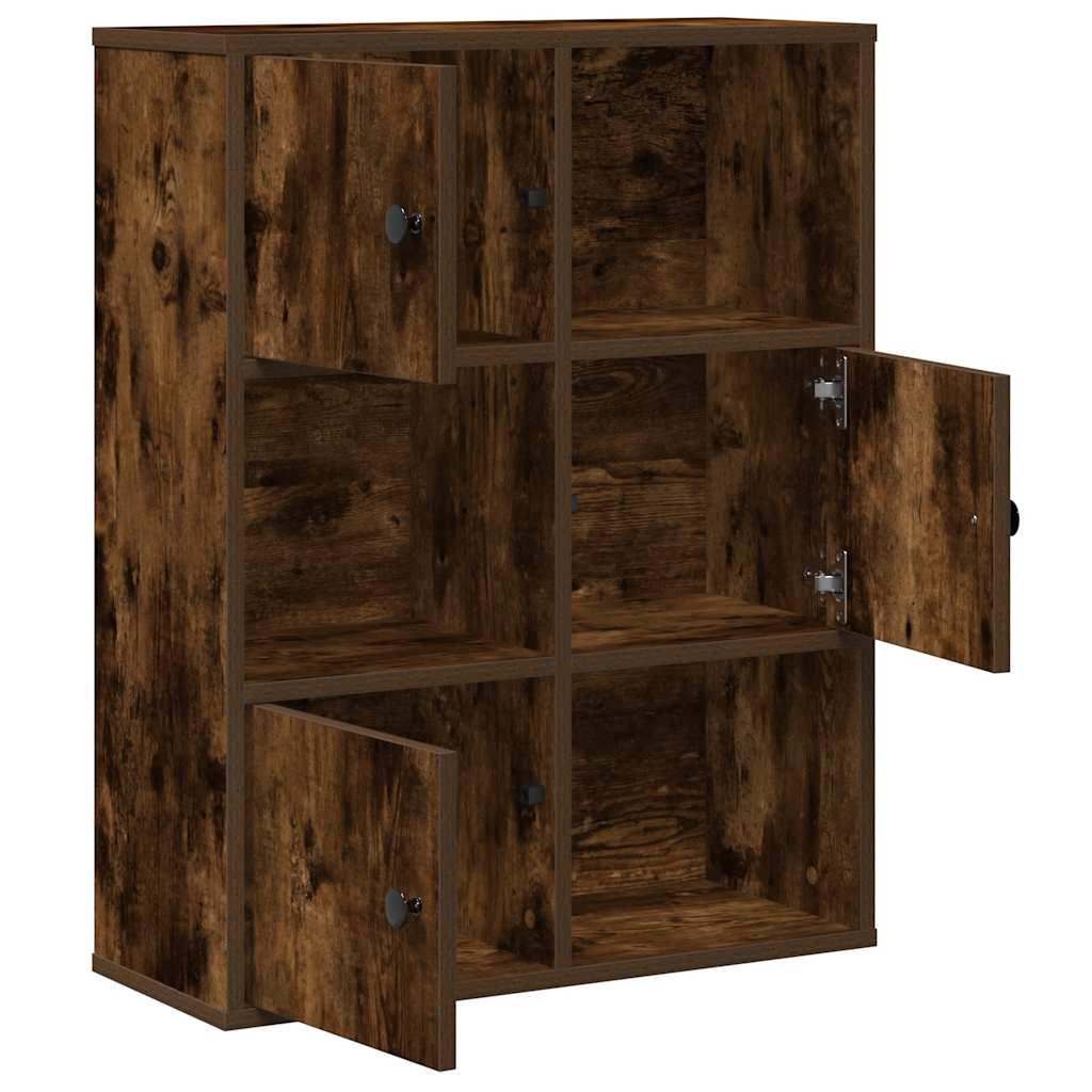 Bookcase Smoked Oak 60x24x76,5 cm Engineered Wood