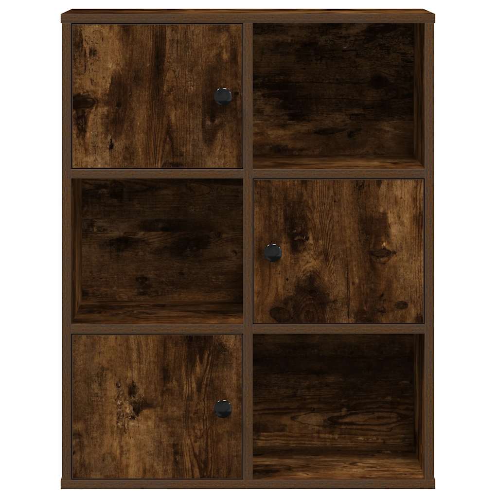Bookcase Smoked Oak 60x24x76,5 cm Engineered Wood