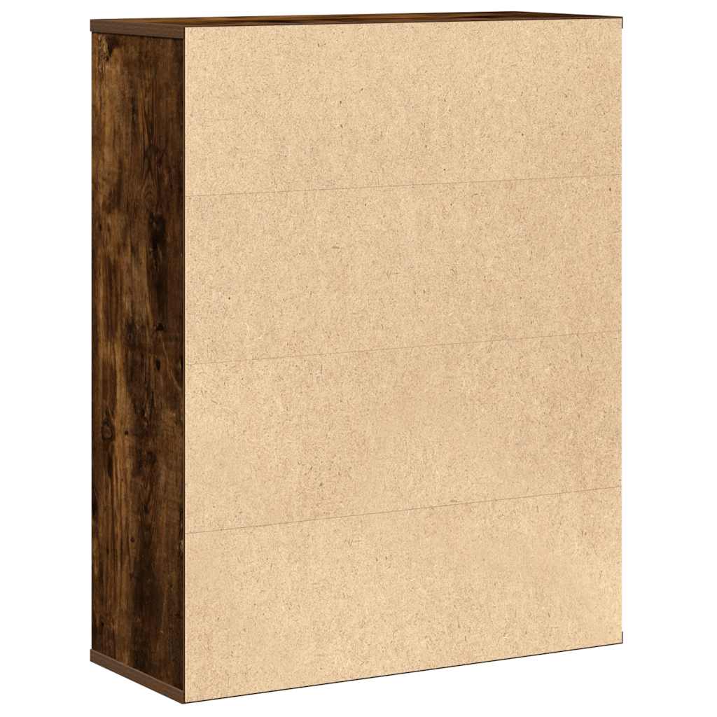 Bookcase Smoked Oak 60x24x76,5 cm Engineered Wood