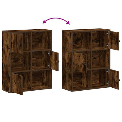 Bookcase Smoked Oak 60x24x76,5 cm Engineered Wood