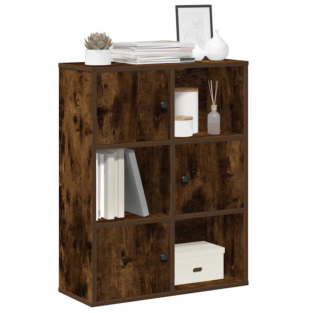 Bookcase Smoked Oak 60x24x76,5 cm Engineered Wood
