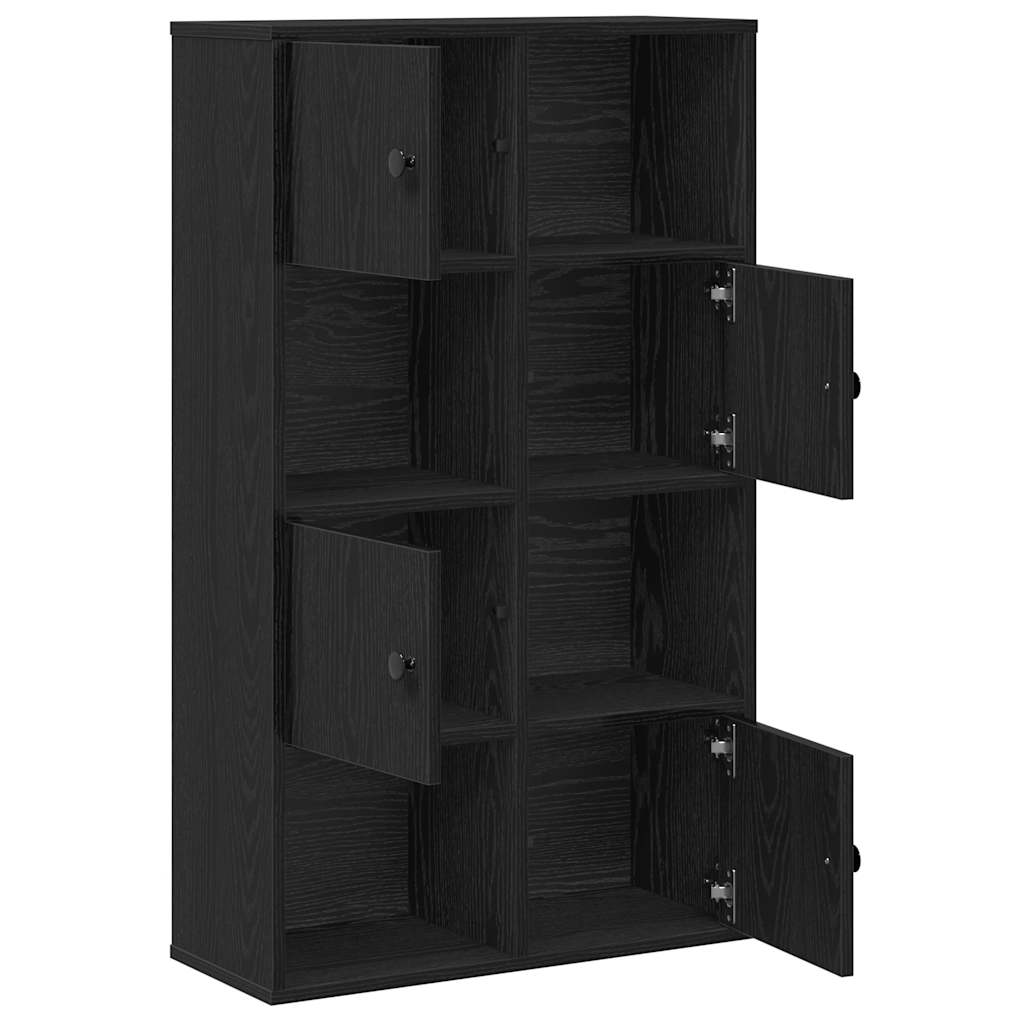 Bookcase Black Oak 60x24x101,5 cm Engineered Wood