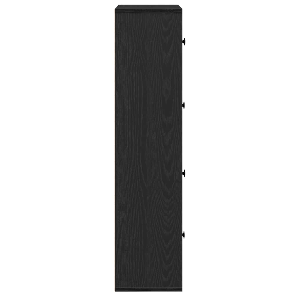 Bookcase Black Oak 60x24x101,5 cm Engineered Wood