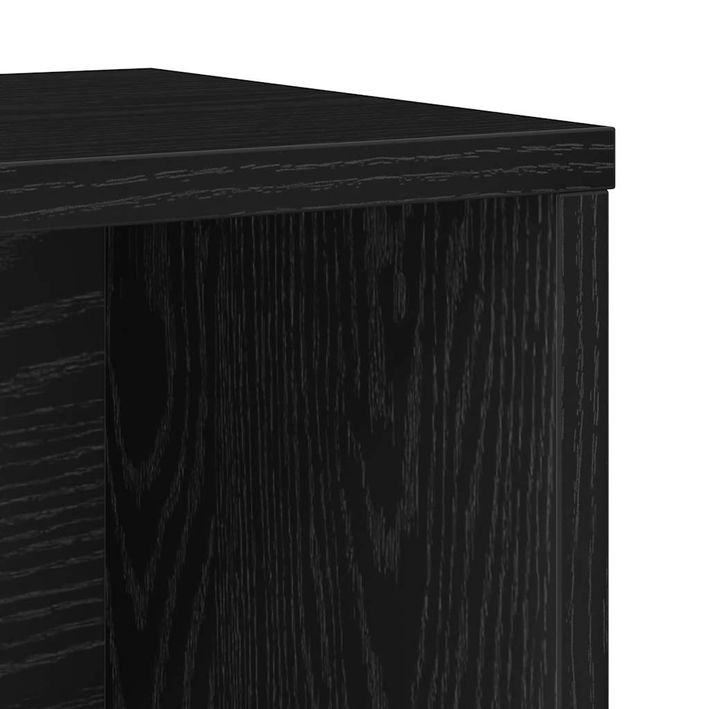 Bookcase Black Oak 60x24x101,5 cm Engineered Wood