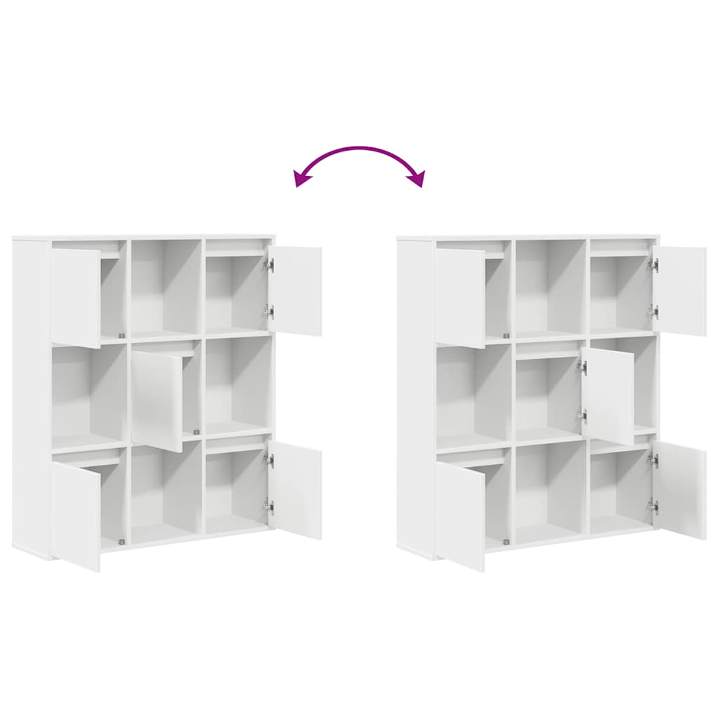 Bookcase White 89x24x101,5 cm Engineered Wood