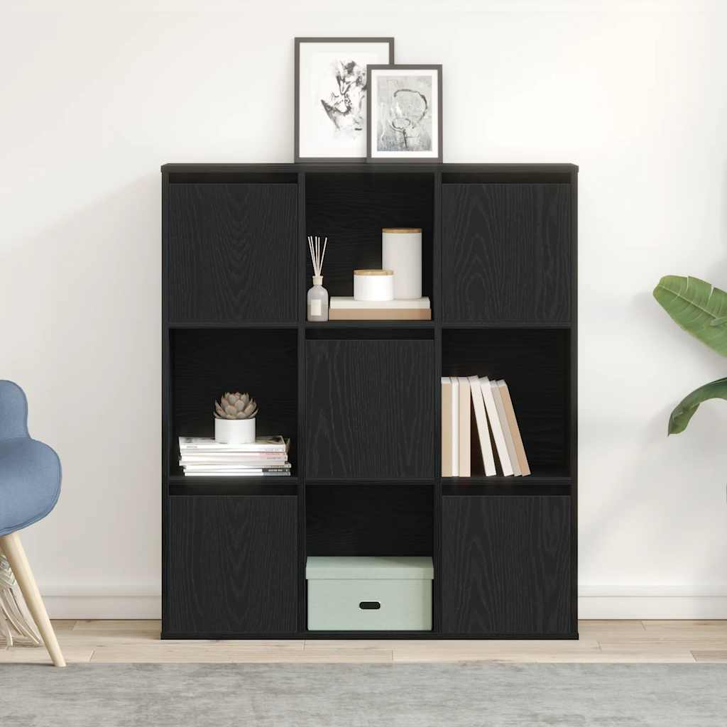 Bookcase Black Oak 89x24x101,5 cm Engineered Wood