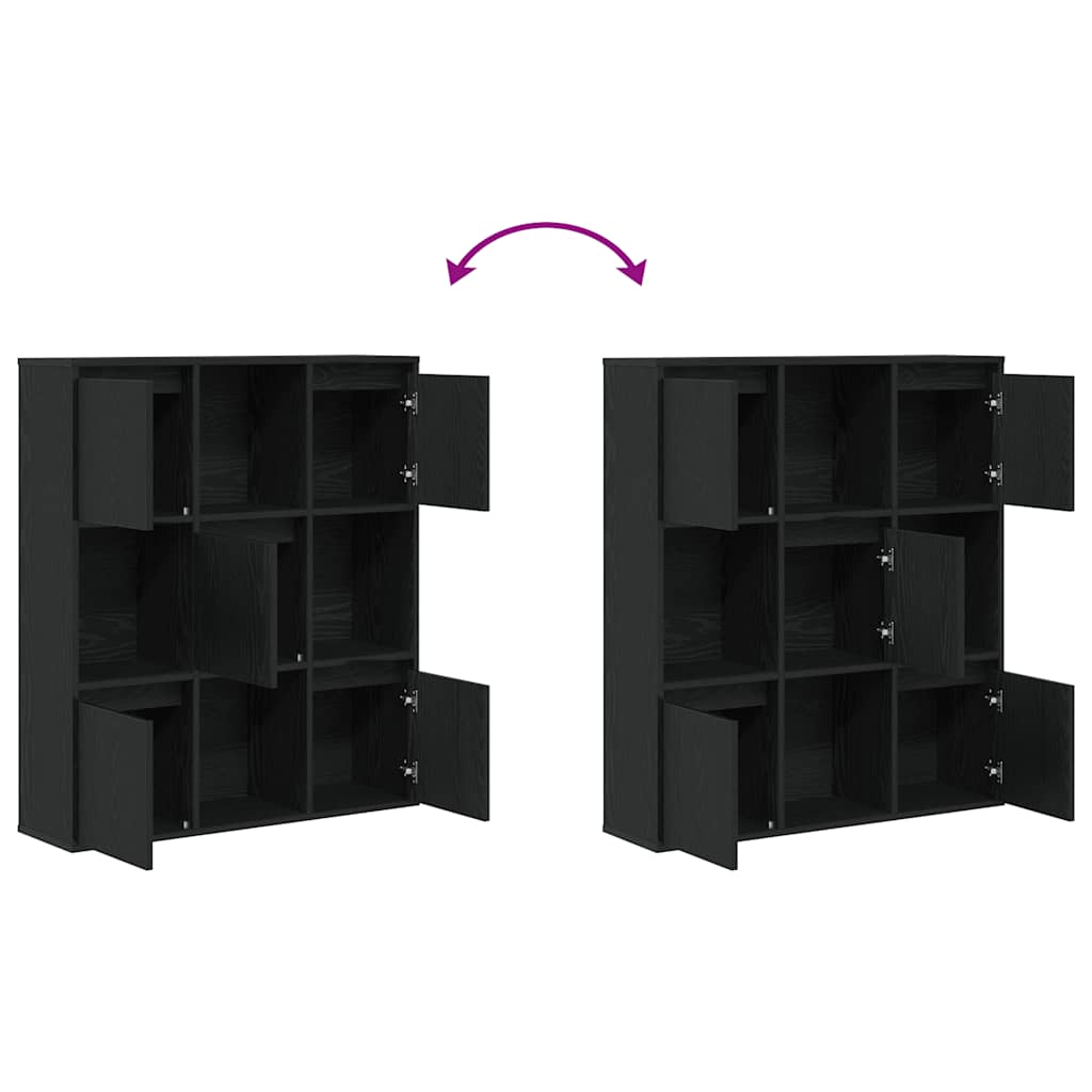 Bookcase Black Oak 89x24x101,5 cm Engineered Wood