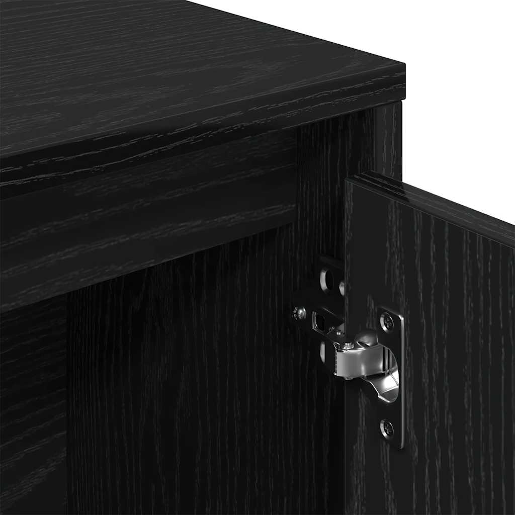 Bookcase Black Oak 89x24x101,5 cm Engineered Wood